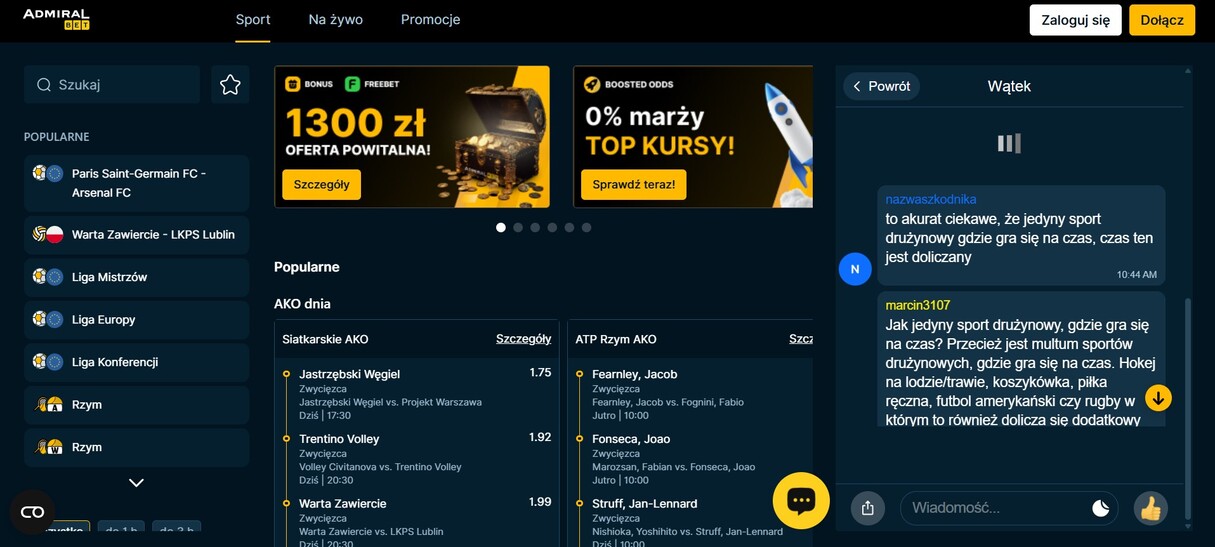 Admiralbet Homepage