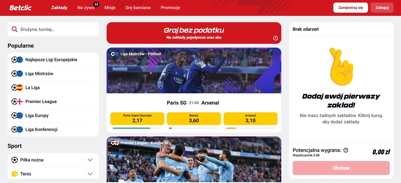 Betclic Homepage