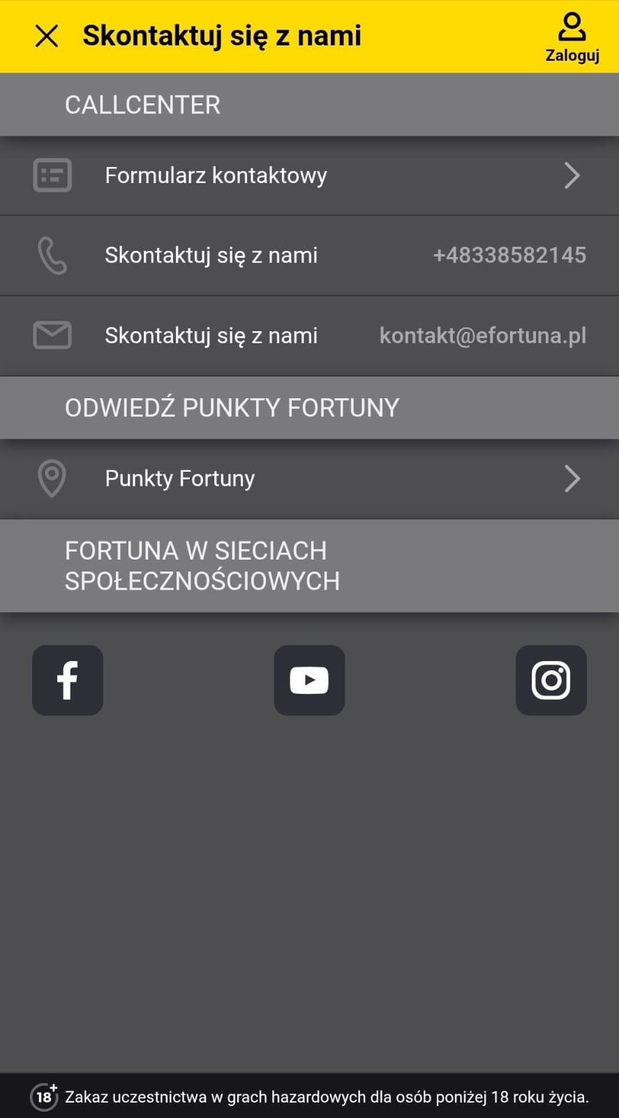 Kontakt Fortuna