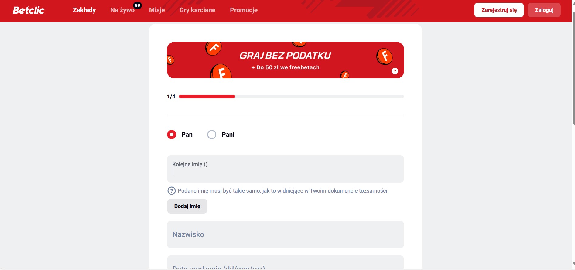 Register Betclic