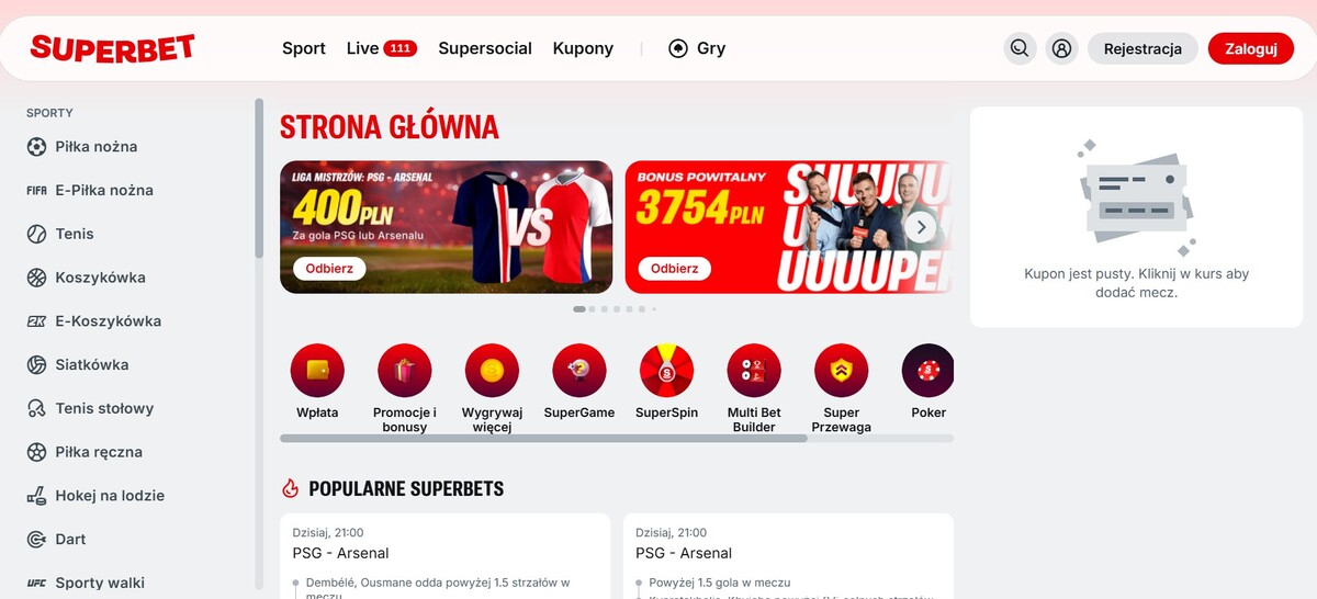 Superbet Homepage