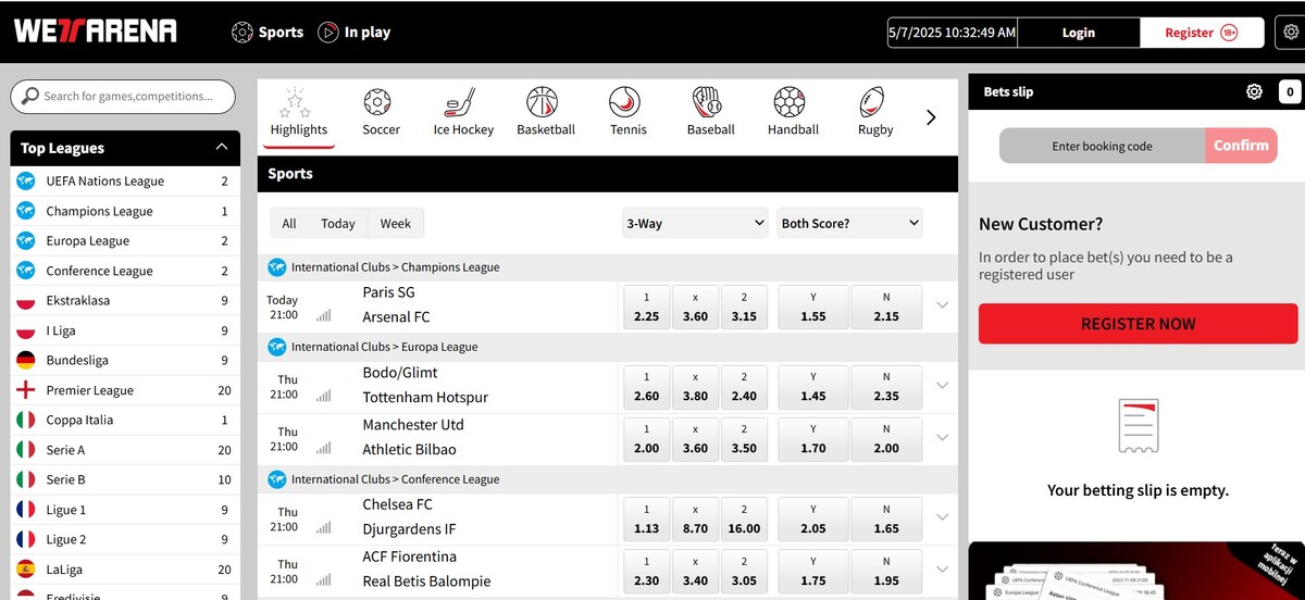 Wettarena Homepage 