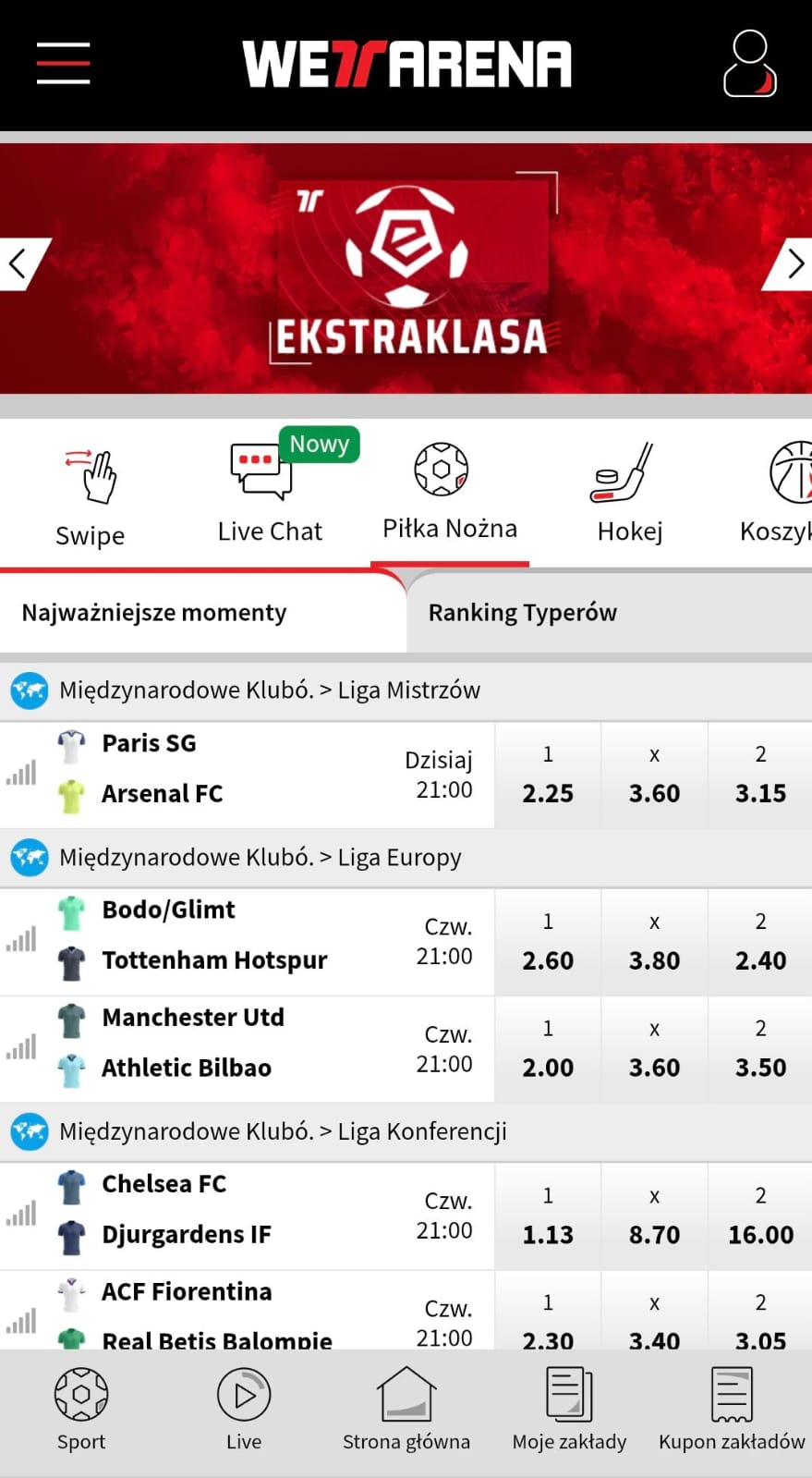 Wettarena Homepage 