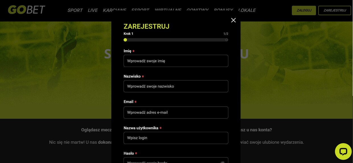 Login Gobet Poland