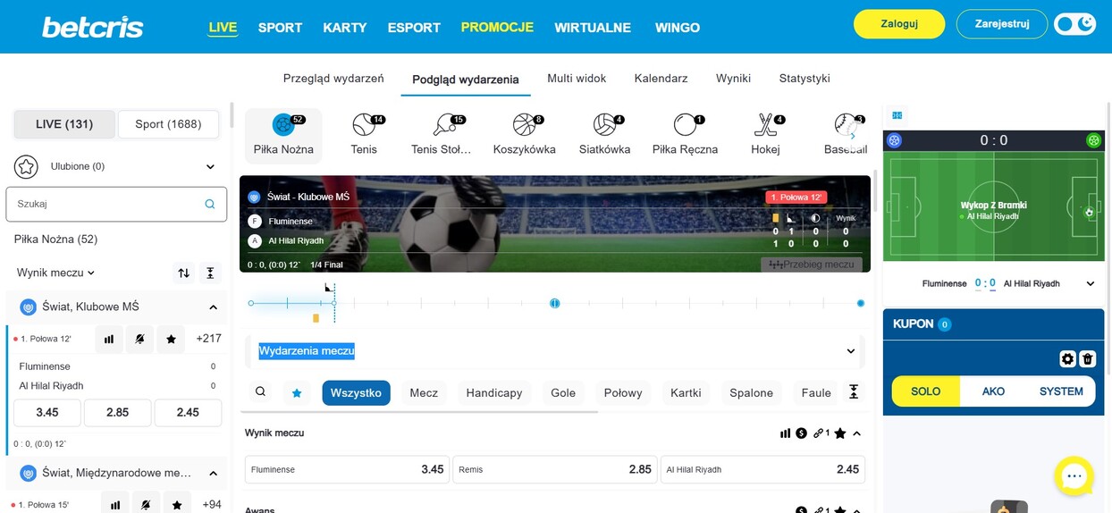 Live Betting Betcris Poland pc